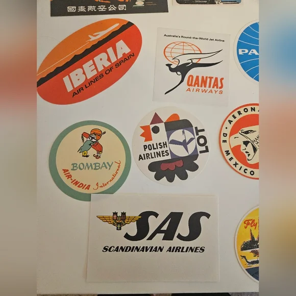 Airline Luggage Decals Original Antique x 40 - Picture 9 of 11